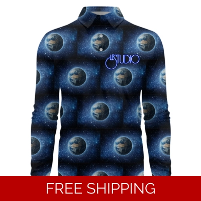 Le Studio Earth Custom 3D Long-Sleeved Polo Shirt